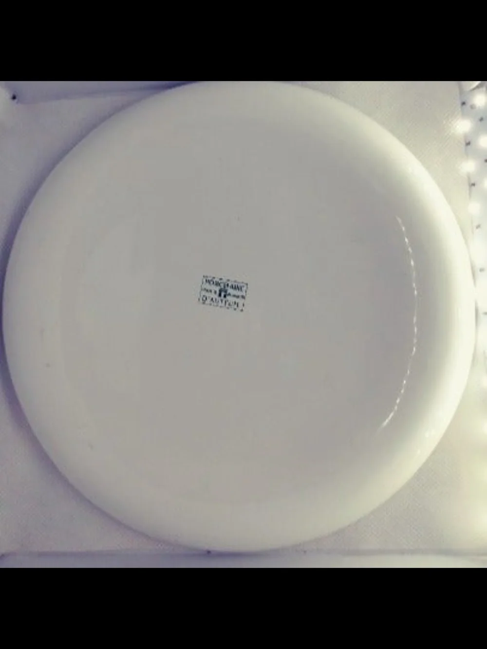 Fondue Divided Steak Sauce Plate - White with Red and Blue Accent